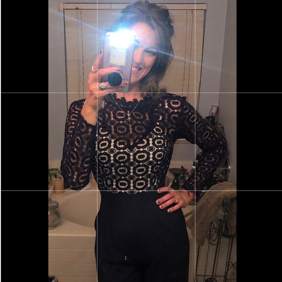 💲PRICE⬇️Little Mistress Navy Lace Cutout Jumpsuit - Picture 10 of 13